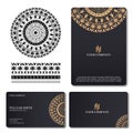 Elegant and luxury business card with mandala ornament. Luxury ornamental mandala background design Royalty Free Stock Photo