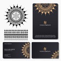 Elegant and luxury business card with mandala ornament. Luxury ornamental mandala background design Royalty Free Stock Photo