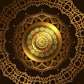 Elegant luxury circle decoration golden mandala arabic india pattern