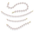 Elegant luxury decoration feminine with pearl bead illustration Pearl glamour borders. Vector illustration isolated on white