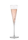 Elegant luxury glass with pink rose champagne with bubbles on white Royalty Free Stock Photo