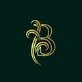 Elegant and luxury initial line B Royalty Free Stock Photo