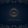 Elegant luxury letter VU logo