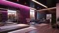 Elegant luxury living room with vivid magenta colors