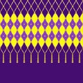Elegant luxury pattern in traditional Mardi Gras holiday colors.