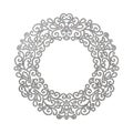 Elegant luxury retro silver floral round frame