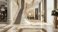 Elegant Luxury Steps Floor spacious apartment. Generative Ai Royalty Free Stock Photo