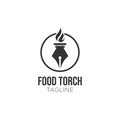 Elegant Luxury Torch Flame logo design inspiration with pen icon