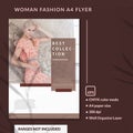 Elegant Luxury woman fashion feminine A4 flayer magazine template stylist cosmetic