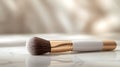 Elegant Makeup Brush with Gold and White Handle Royalty Free Stock Photo