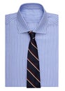 Elegant male striped blue shirt with necktie Royalty Free Stock Photo