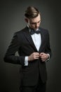 Elegant man dressing business suit Royalty Free Stock Photo