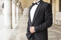 Elegant man in tuxedo Royalty Free Stock Photo