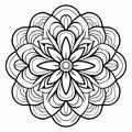 Elegant Mandala Flower Coloring Page For Adults