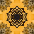 Elegant mandala-like seamless texture. Hand-drawn yoga yantra flower.