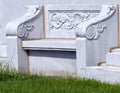 Elegant Marble Bench with Scrollwork