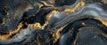 Elegant Marble. Black and Gold grungy textured wall with gold flakes on the ground.