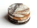 Elegant marble coasters set, isolated on white background, exquisite details, perfect for refined home decor and table setting Royalty Free Stock Photo