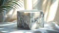Elegant marble cube with soft sunlight Royalty Free Stock Photo