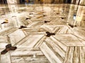 Elegant marble floor design in contemporary interior space with geometric pattern Royalty Free Stock Photo