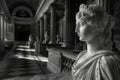Elegant marble statue in a grand hall