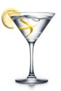 Elegant Martini Glass with Lemon Twist and Ice