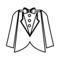 Elegant masculine suit clothes icon