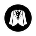 Elegant masculine suit clothes icon