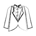 Elegant masculine suit clothes icon