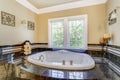 Elegant master bathroom with luxury bathtub