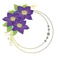 Frame of the clematis flower illustration