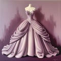 Elegant mauve ballgown illustration Royalty Free Stock Photo