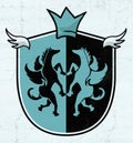 Elegant medieval king emblem Royalty Free Stock Photo