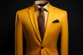 Elegant men yellow suit floated. Generate Ai