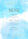 Elegant menu design with watercolour texture