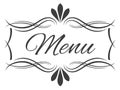 Elegant menu header. Decorative vintage classic element