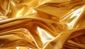 Elegant and mesmerizing gold crumpled foil texture background for captivating visual designs.