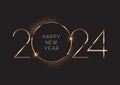 Elegant metallic gold and black Happy New Year design Royalty Free Stock Photo