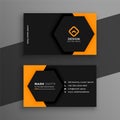 Elegant minimal black and yellow business card template