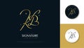 Elegant and Minimal Initial K and B Logo Design with Handwriting Style