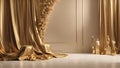 Elegant and minimalist backdrop with a matte gold surface, conveying opulence and timeless luxury.