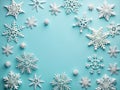 Elegant Minimalist Blue Snowflake Background A Festive Flat Lay Design for Holiday Decor Invitations and More Royalty Free Stock Photo