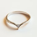 Elegant minimalist diamond ring on white background Royalty Free Stock Photo