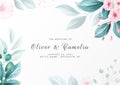 Elegant minimalist floral background for wedding invitation card template multi-purpose. Save the date, invitation, greeting card