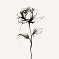 Elegant Minimalist Rose Drawing With Ominous Vibes