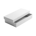 Elegant minimalist white rectangular gift box with sliding lid for premium storage and presentation Royalty Free Stock Photo