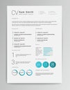 Elegant minimalistic modern vector resume or CV template designed on A4 page, easy to edit