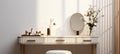 elegant minimalistic vanity stool interior home bathroom, ai