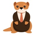 Elegant mink icon, cartoon style