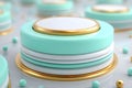Elegant Mint and Gold Button Design for Modern UI and Graphic Design Projects Generative AI Royalty Free Stock Photo